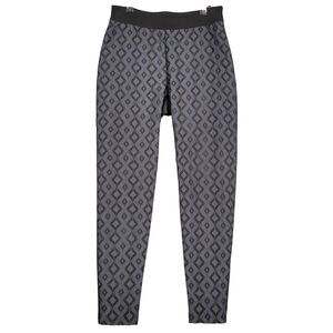 ANNE FONTAINE Black Diamond Geometric Wool Side Zip Cigarette Pant SIZE 42 US 10